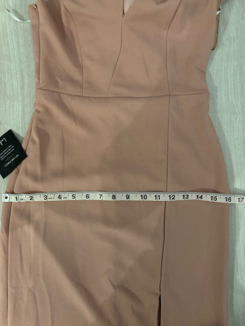 NEW Lulu's Cocktail Club Blush Pink One-Shoulder Midi Dress Front Slit size S - Picture 15 of 16